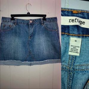 Charlotte Russe refuge Jean mini skirt size 12